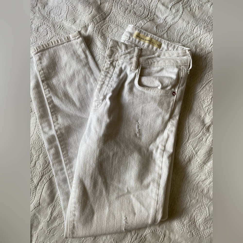 Anthropologie Pilcro and the Letterpress, White Skinny Jeans, Size 29
